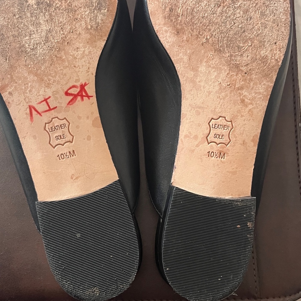 Tory Burch Black Leather bottom Slides size 10.5 - Picture 7 of 12